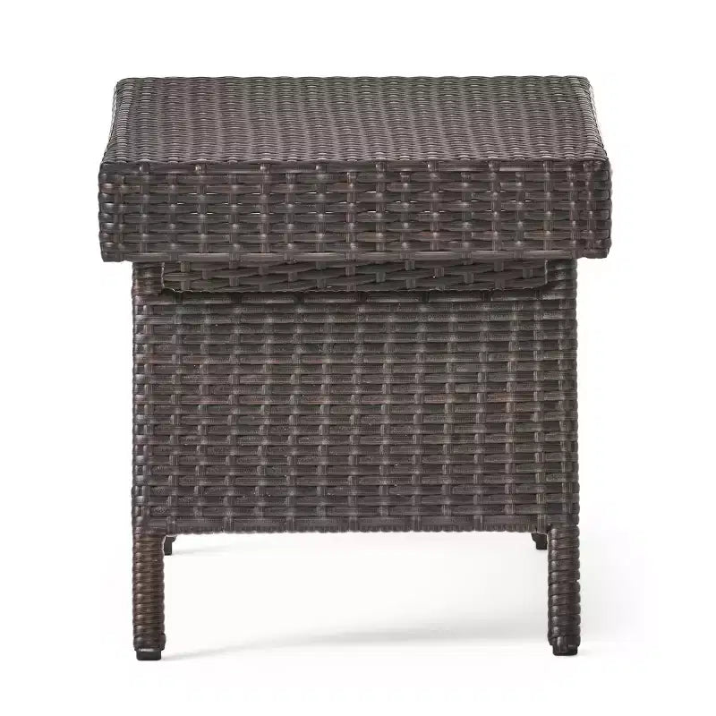 Christopher Knight Home Calvin 6 Piece Outdoor Rattan and Iron Adjustable Chaise Lounges with Foldable Tables