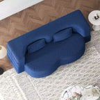 Okak Canapé modulable moderne convertible Canapé de sol avec 2 oreillers Tissu bouclé Rembourré Matelas pliant Aucun assemblage requis
