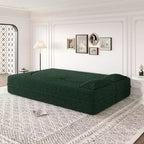 Okak Canapé modulable moderne convertible Canapé de sol avec 2 oreillers Tissu bouclé Rembourré Matelas pliant Aucun assemblage requis