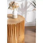 Okak Cylinder Coffee & Side Tables with Textured Barrel Design Mid-Century Modern, Industrial, Brutalist Styles 16 or 24H (Set of 1 or 2)