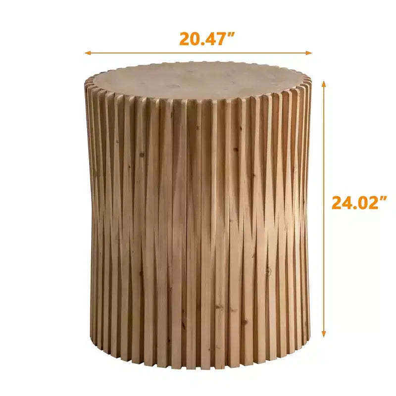 Okak Cylinder Coffee & Side Tables with Textured Barrel Design Mid-Century Modern, Industrial, Brutalist Styles 16 or 24H (Set of 1 or 2)