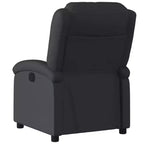vidaXL Recliner Chair Wingback Reclining Sofa Seating Furniture Real Leather - Black Manual Push Back No Massage