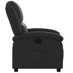 vidaXL Recliner Chair Wingback Reclining Sofa Seating Furniture Real Leather - Black Manual Push Back No Massage