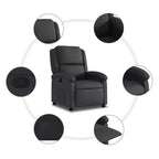 vidaXL Recliner Chair Wingback Reclining Sofa Seating Furniture Real Leather - Black Manual Push Back No Massage