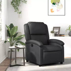 vidaXL Recliner Chair Wingback Reclining Sofa Seating Furniture Real Leather - Black Manual Push Back No Massage