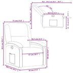 vidaXL Recliner Chair Wingback Reclining Sofa Seating Furniture Real Leather - Black Manual Push Back No Massage