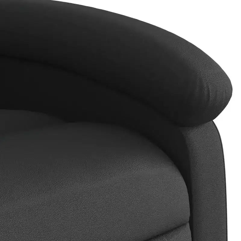 vidaXL Recliner Chair Wingback Reclining Sofa Seating Furniture Real Leather - Black Manual Push Back No Massage