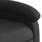 vidaXL Recliner Chair Wingback Reclining Sofa Seating Furniture Real Leather - Black Manual Push Back No Massage