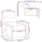 vidaXL Fauteuil inclinable de massage et releveur électrique en similicuir gris avec inclinaison manuelle – Siège confortable pour personnes âgées pour salon