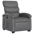 vidaXL Fauteuil inclinable de massage et releveur électrique en similicuir gris avec inclinaison manuelle – Siège confortable pour personnes âgées pour salon