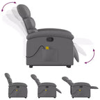 vidaXL Fauteuil inclinable de massage et releveur électrique en similicuir gris avec inclinaison manuelle – Siège confortable pour personnes âgées pour salon