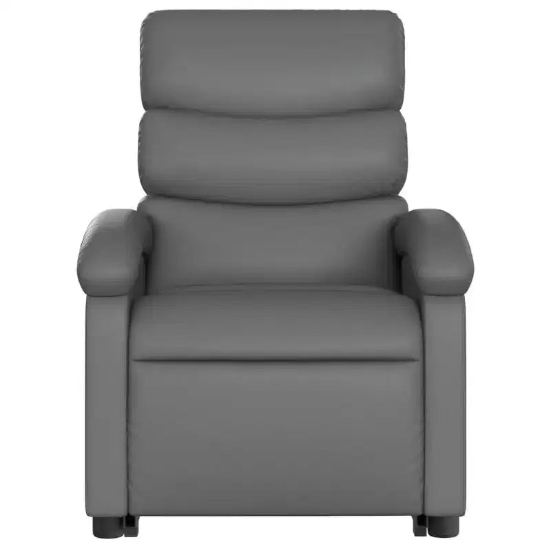 vidaXL Fauteuil inclinable de massage et releveur électrique en similicuir gris avec inclinaison manuelle – Siège confortable pour personnes âgées pour salon