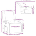 vidaXL Fauteuil de massage inclinable Similicuir noir, métal, contreplaqué, individuel
