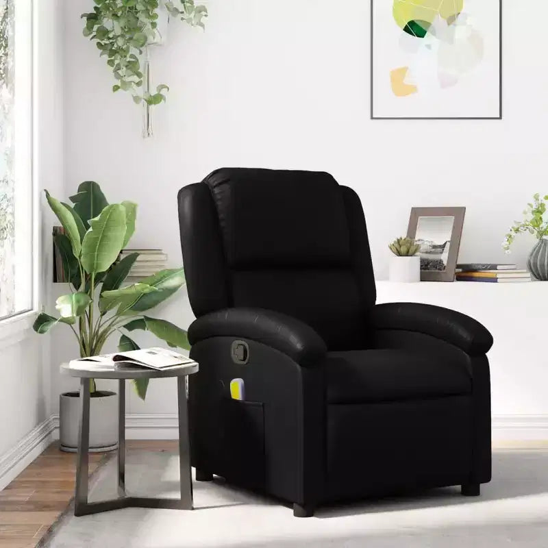 vidaXL Fauteuil de massage inclinable Similicuir noir, métal, contreplaqué, individuel