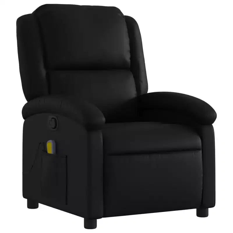 vidaXL Fauteuil de massage inclinable Similicuir noir, métal, contreplaqué, individuel