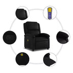 vidaXL Fauteuil de massage inclinable Similicuir noir, métal, contreplaqué, individuel