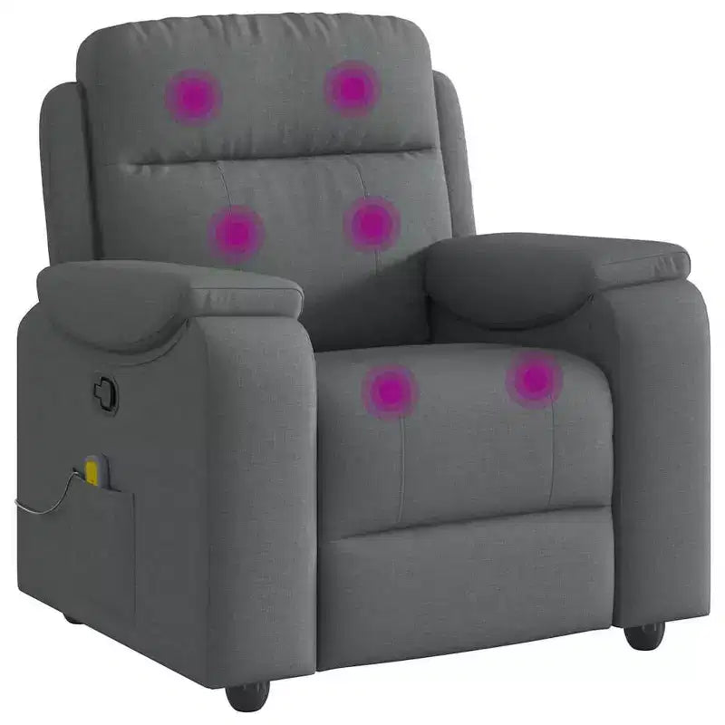 vidaXL Fauteuil inclinable de massage Gris foncé