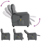 vidaXL Fauteuil inclinable de massage Gris foncé