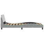 vidaXL Bed Frame with Headboard Platform Foundation Bedroom Furniture Velvet - Light Gray Twin