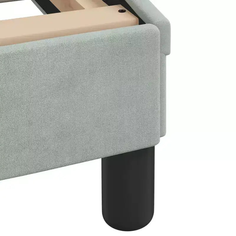 vidaXL Bed Frame with Headboard Platform Foundation Bedroom Furniture Velvet - Light Gray Twin
