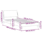 vidaXL Bed Frame with Headboard Platform Foundation Bedroom Furniture Velvet - Light Gray Twin