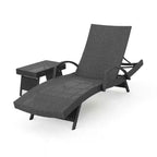 Ensemble chaise longue et table pliantes réglables en osier GDFStudio Olivia