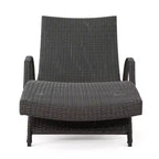 Ensemble chaise longue et table pliantes réglables en osier GDFStudio Olivia
