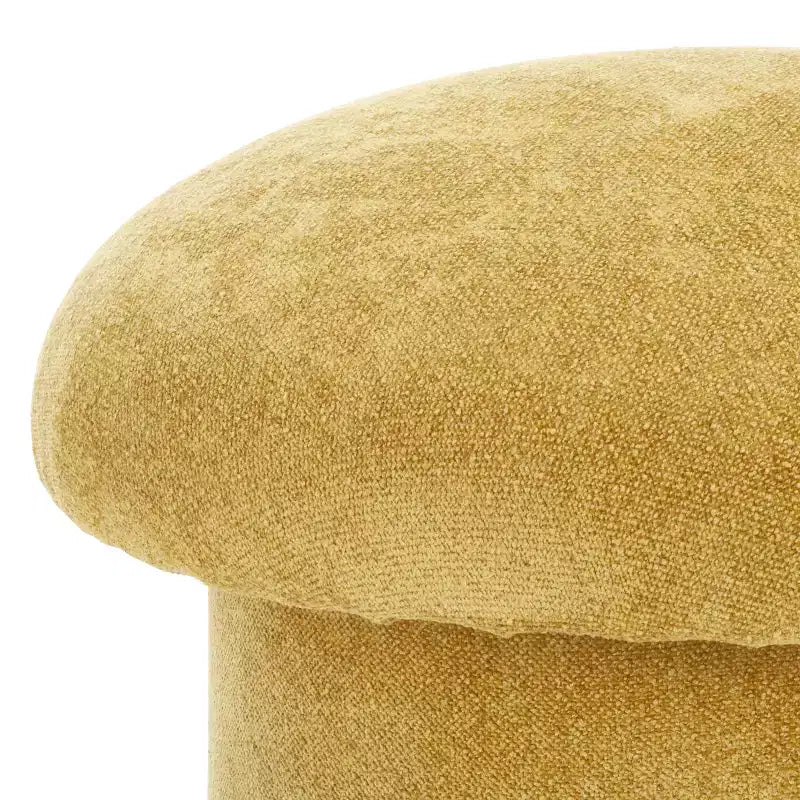 Ottoman Dreid Round Top - OTT1305 - Moutarde - Safavieh