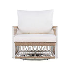 Christopher Knight Home Dolphine Bohemian 3 Piece Patio Handwoven Rope Swivel Seating Set with Glass Top Side Table