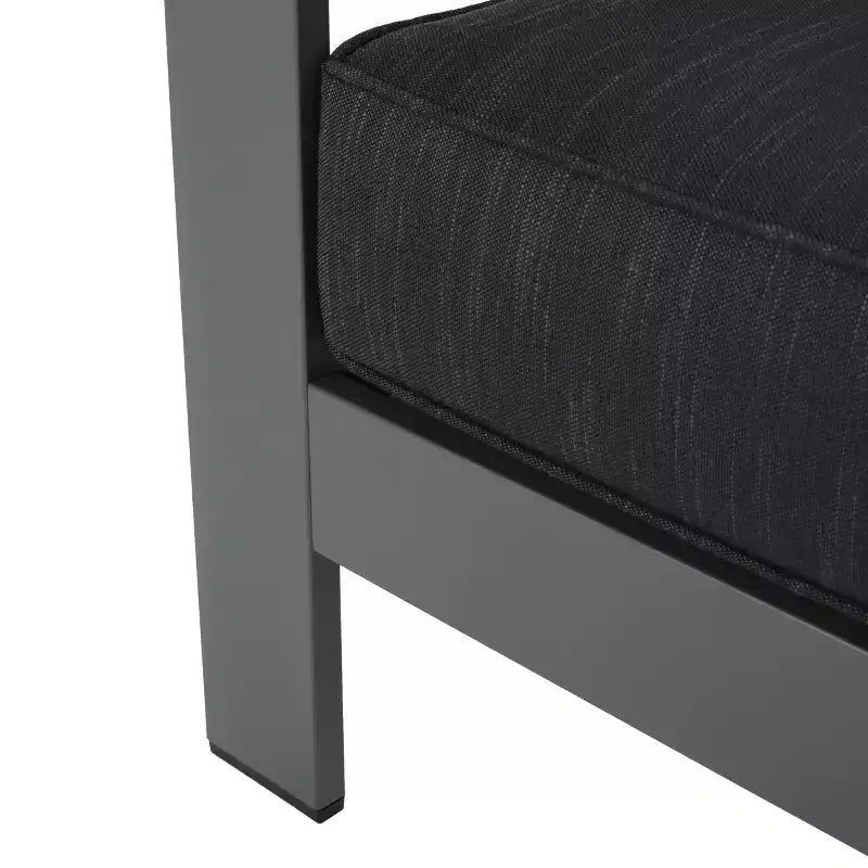 GDFStudio Crested Bay Outdoor Aluminum 8 Seater Chat Set with Cushions