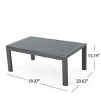 GDFStudio Crested Bay Outdoor Aluminum 8 Seater Chat Set with Cushions
