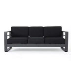 GDFStudio Crested Bay Outdoor Aluminum 8 Seater Chat Set with Cushions