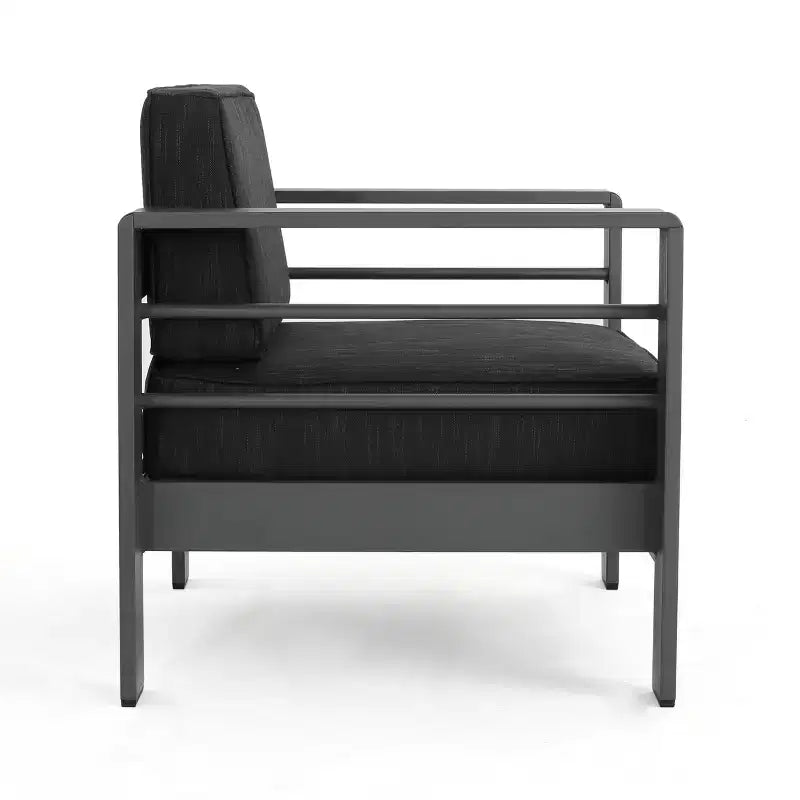 GDFStudio Crested Bay Outdoor Aluminum 8 Seater Chat Set with Cushions
