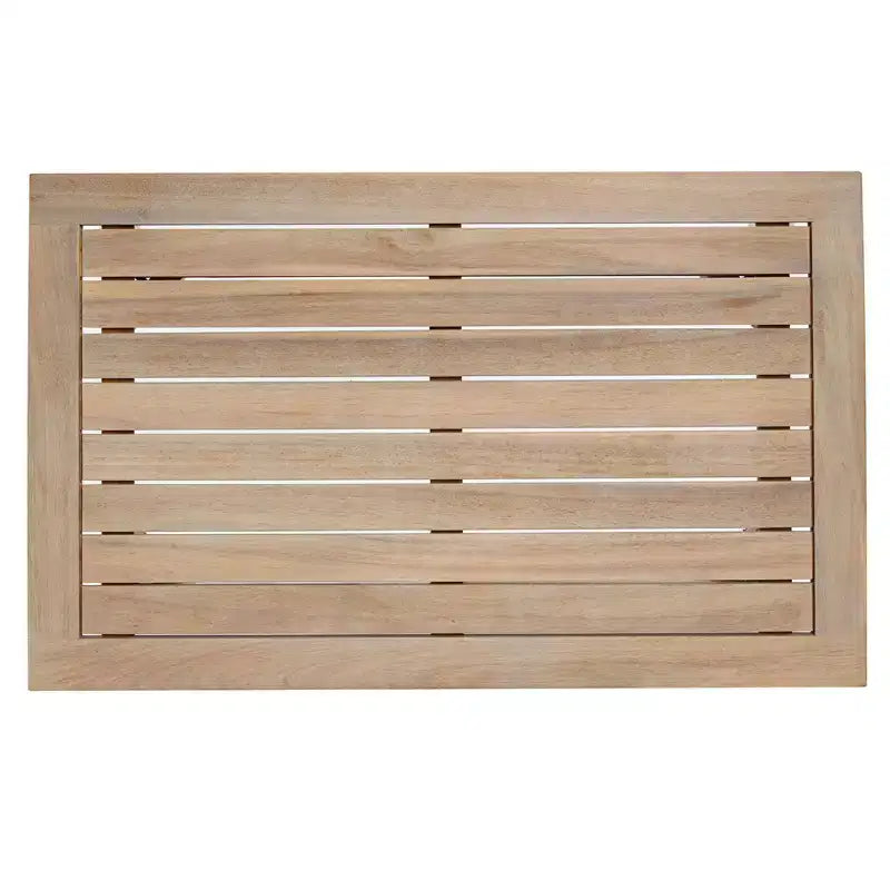 4-Piece Acacia Wood Patio Conversation Set with Grey Cushions