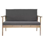 4-Piece Acacia Wood Patio Conversation Set with Grey Cushions