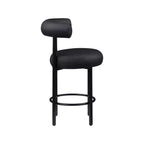 Tabouret de comptoir Meridian Furniture, en similicuir vegan noir Bordeaux, ensemble de 2
