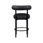 Tabouret de comptoir Meridian Furniture, en similicuir vegan noir Bordeaux, ensemble de 2
