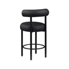 Tabouret de comptoir Meridian Furniture, en similicuir vegan noir Bordeaux, ensemble de 2