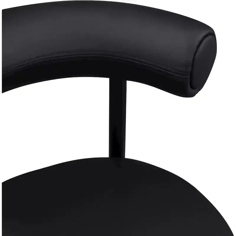 Tabouret de comptoir Meridian Furniture, en similicuir vegan noir Bordeaux, ensemble de 2