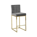 Meridian Furniture,Giselle Grey Velvet Stool