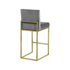 Meridian Furniture, Tabouret Giselle en velours gris