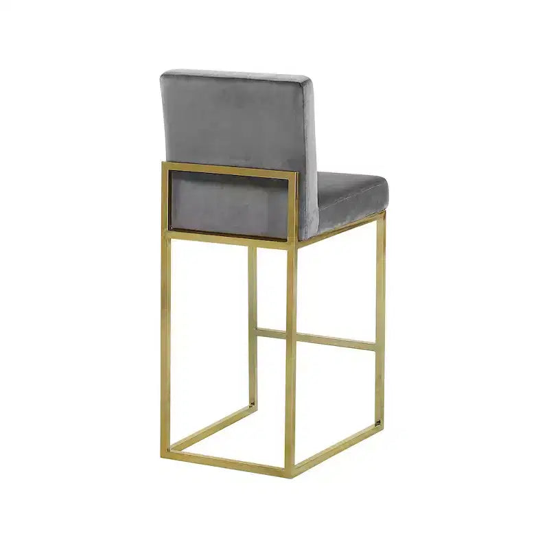 Meridian Furniture, Tabouret Giselle en velours gris