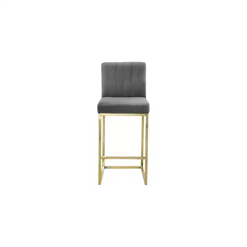 Meridian Furniture, Tabouret Giselle en velours gris