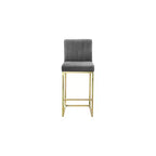 Meridian Furniture, Tabouret Giselle en velours gris