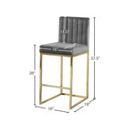 Meridian Furniture, Tabouret Giselle en velours gris