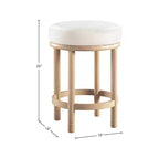 Meridian Furniture, Tabouret de comptoir Monette en velours crème