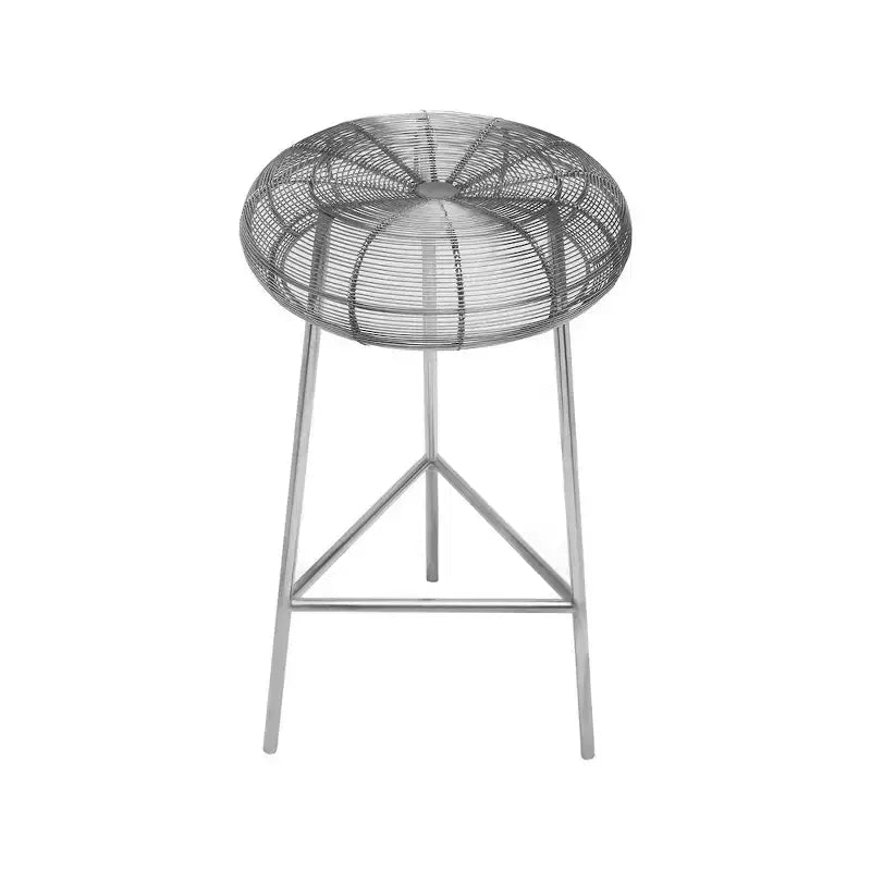Meridian Furniture,Tuscany Silver Metal Counter Stool
