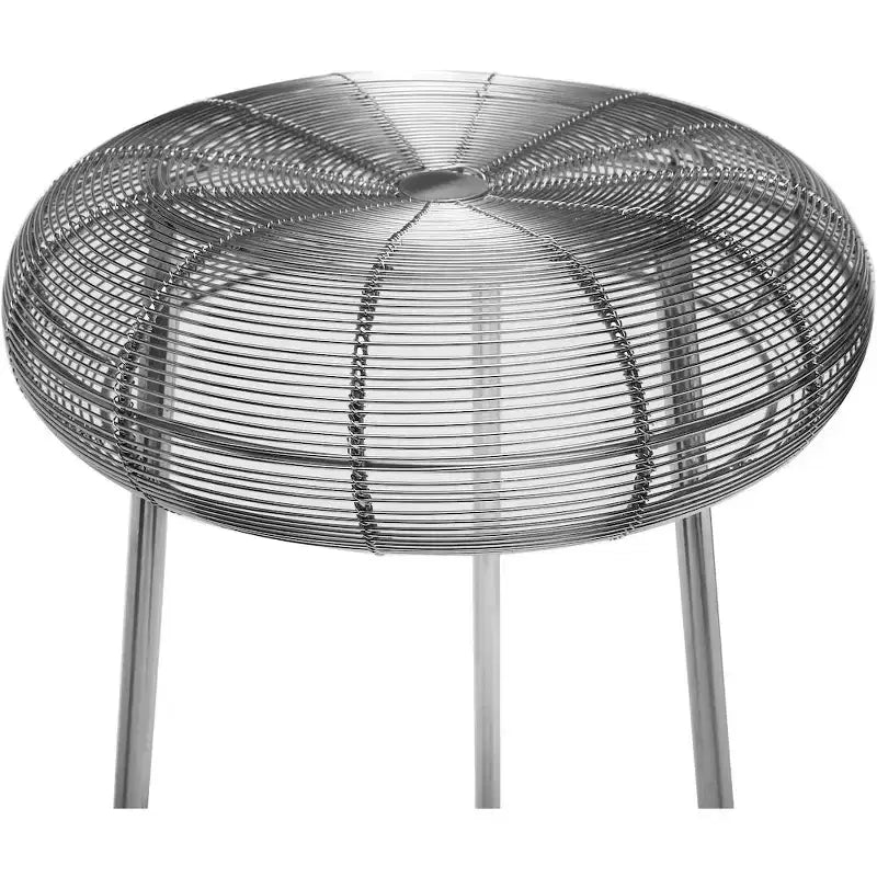 Meridian Furniture,Tuscany Silver Metal Counter Stool