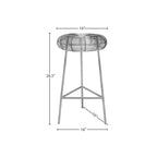 Meridian Furniture,Tuscany Silver Metal Counter Stool
