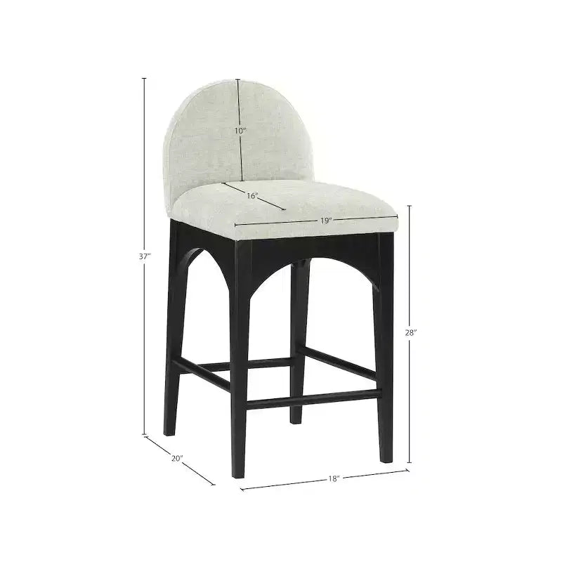 Meridian Furniture,Waldorf Mint Chenille Fabric Stool